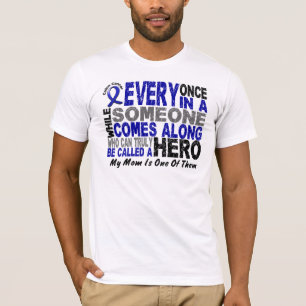 Camiseta O HERÓI VEM AVANTE t-shirt de 1 CANCRO DO CÓLON 