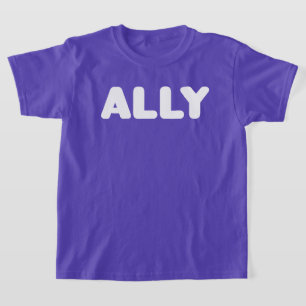 Camiseta O hetero do aliado LGBT alia o roxo branco do dia