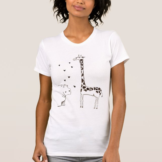 Camiseta O hipopótamo ama o girafa (Frente)