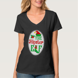 Camiseta O Hipster Elf Correspondência Família Natal Elf Bl