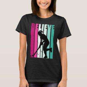 Camiseta O Hockey Das Raparigas Motivacionais Rosa E Verde