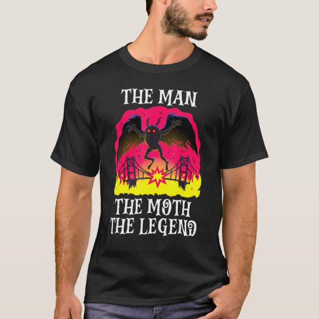 Camiseta O Homem A Mama A Lenda Mothman Folklore Creep (Frente)