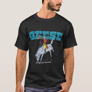 Camiseta o homem cowboy montando decalque de corrida de cav