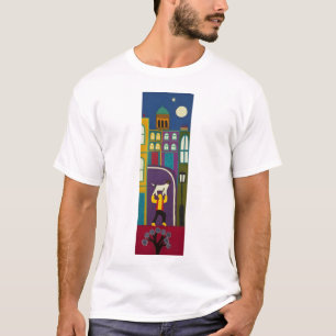 Camiseta O homem e seu perseguem cada dia na estrada de
