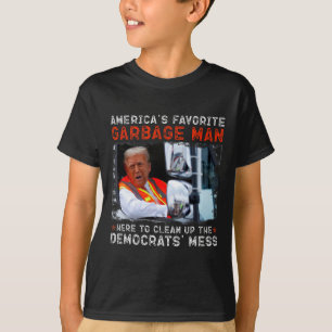 Camiseta O homem favorito do lixo americano aqui para limpa