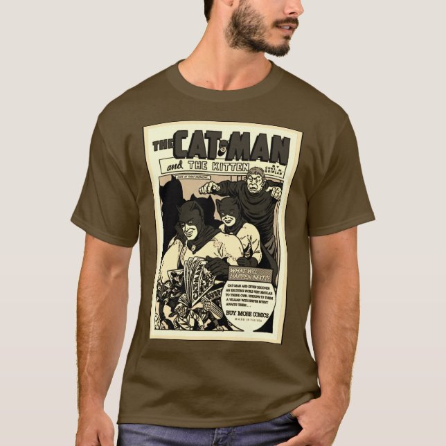 Camiseta O Homem-Gato e a Camisa-Gato dos anos 1940 (Frente)