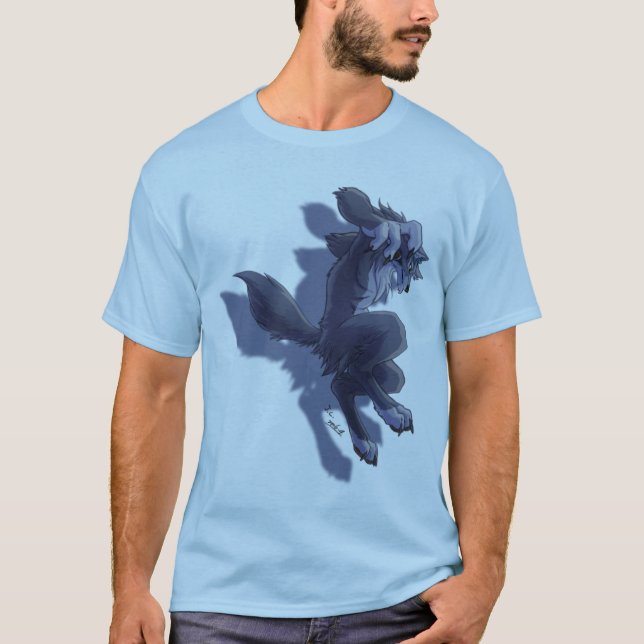 Camiseta O homem-lobo salta (Frente)