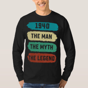 Camiseta O Homem Mama Legenda 1940 82º Aniversário Por 8