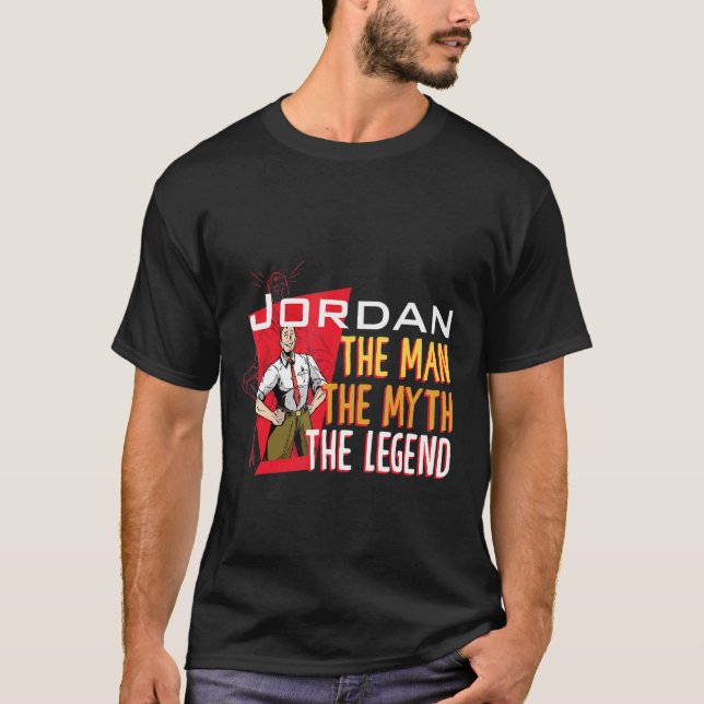 Camiseta O homem mito a lenda Jordan (Frente)