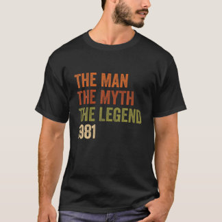 Camiseta O Homem Mito Legenda 1981 Aniversário Presente