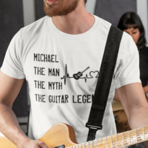 Camiseta O Homem Mito Lenda da Guitarra Pai Dia dos Pais