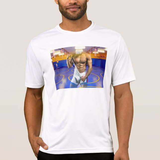 Camiseta O homem muscular de SlipperyJoe boja trai de ginás (Frente)