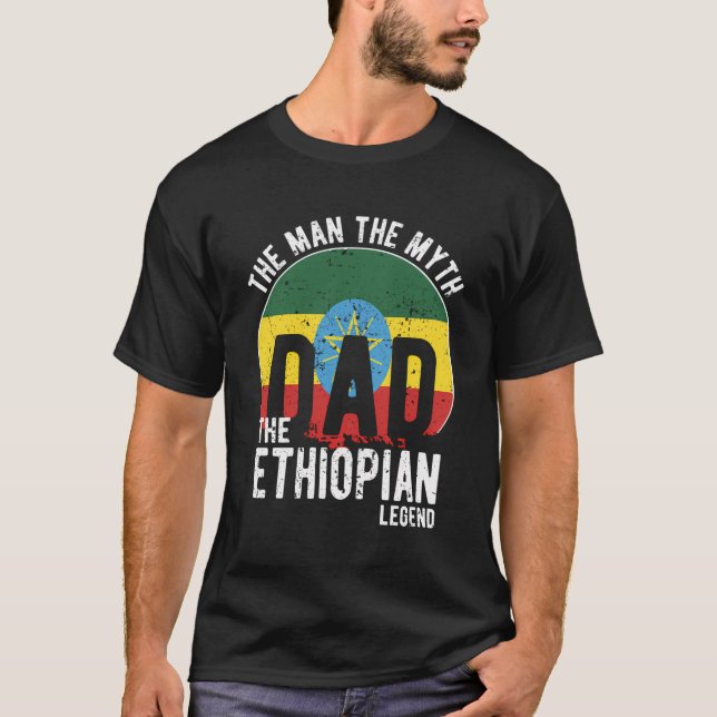 Camiseta O Homem O Mito A Lenda Etíope - Pai Ethiop (Frente)