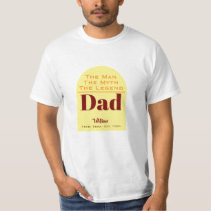 Camiseta O Homem O Mito A Lenda Pai Personalizado