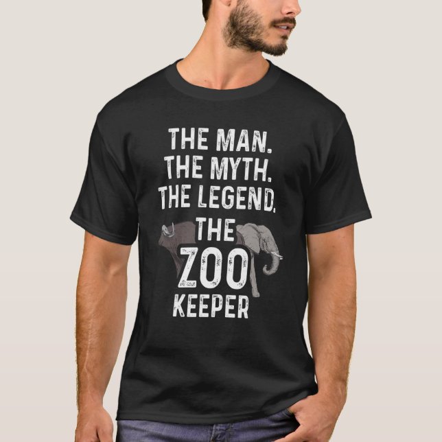 Camiseta O Homem O Mito O Amante de os animais Do Zoo (Frente)