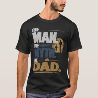 Camiseta O Homem O Mito O Pai Silhueta do Pai e do Filho