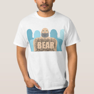 Camiseta O homem peludo artístico de SlipperyJoe urso gay
