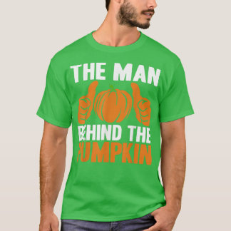 Camiseta O Homem Por Trás Do Pai De Bebê De Abóbora Logo No