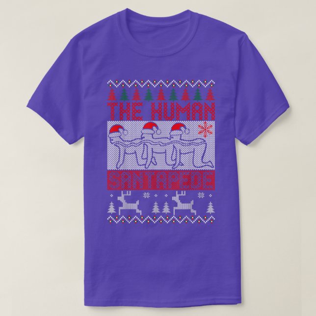 Camiseta O Homem Santapede Ugly Christmas Sweater Xmas (Frente do Design)