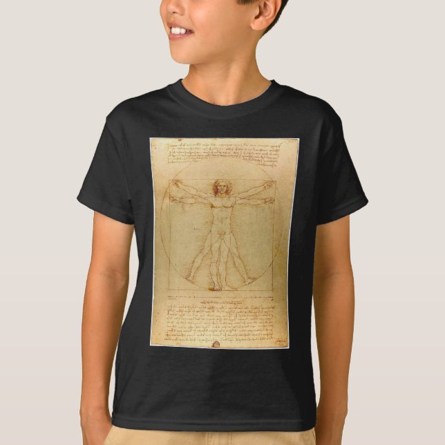 Camiseta O Homem Vitruviano de Da Vinci (Frente)