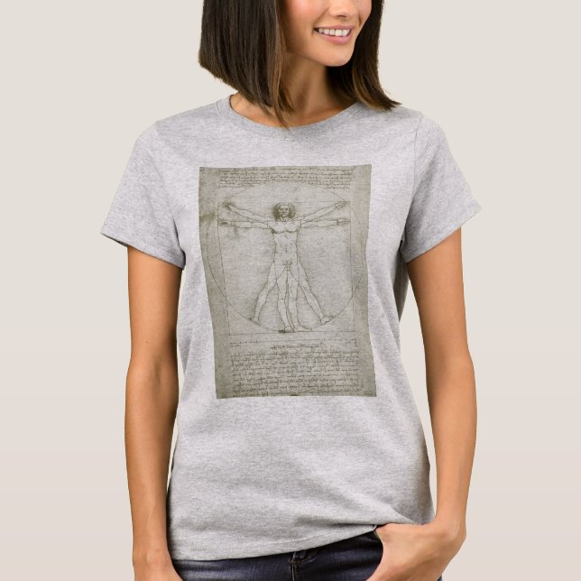 Camiseta O Homem Vitruviano de Leonardo da Vinci (Frente)