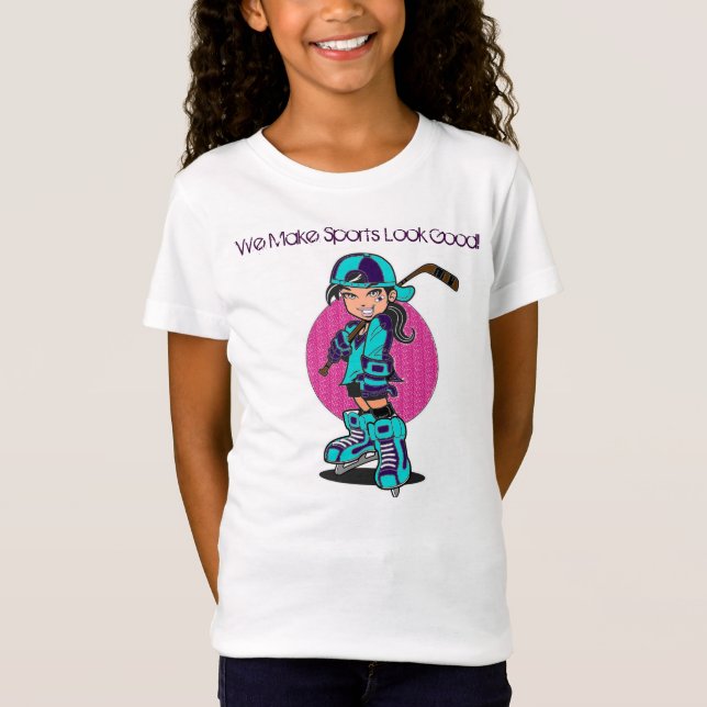 Camiseta O hóquei bonito das meninas ostenta o t-shirt (Frente)