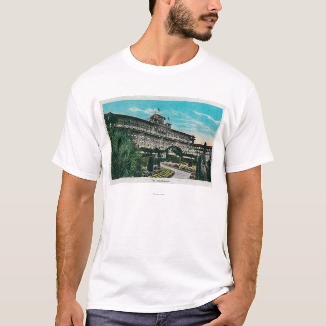 Camiseta O hotel de Huntington e o GroundsPasadena, CA (Frente)