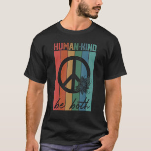 Camiseta O Humano Seja Ambos O Retro Da Vintagem Da Paz