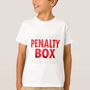 Camiseta O humor do hóquei parece um dia na caixa de penali