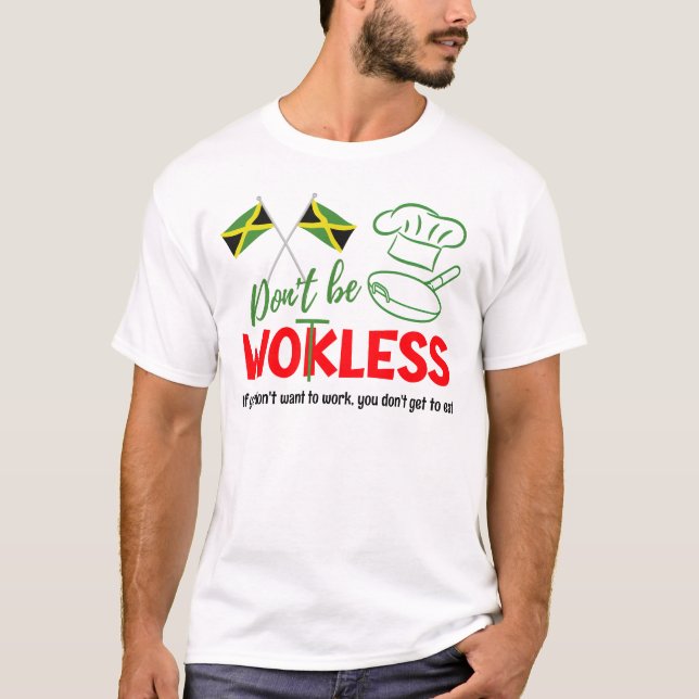 Camiseta O Humor Patois Jamaicano NÃO FICA SEM FANTASIA (Frente)