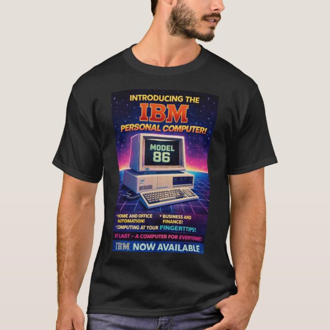 Camiseta O "IBM Model 86" Retro-Tech (Frente)