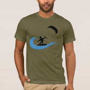 Camiseta O ícone kitesurfing legal da onda