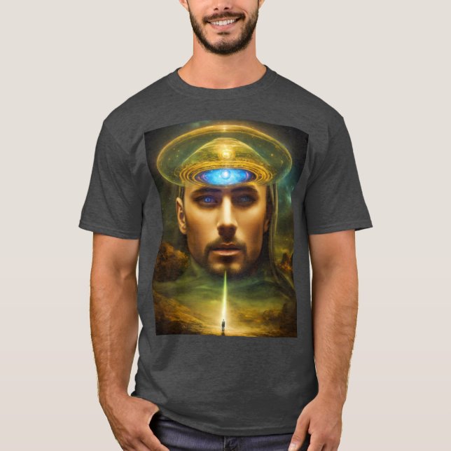 Camiseta O iluminado despertar cósmico visionário com a UF (Frente)