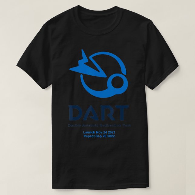 Camiseta O impacto do lançamento da missão DART é azul (Frente do Design)