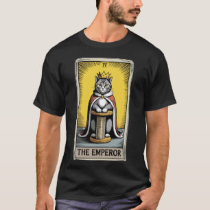 Camiseta O Imperador Gato Cartão Tarot Gato Arranhador Tre