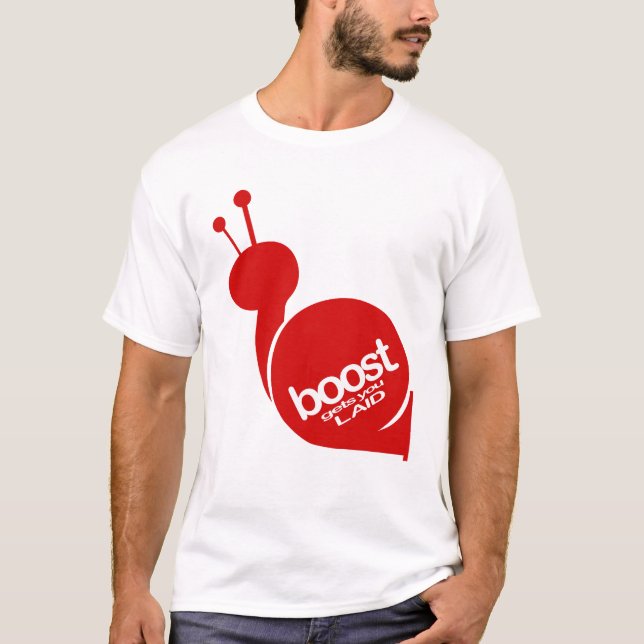 Camiseta O impulso obtem-no colocado - caracol vermelho (Frente)