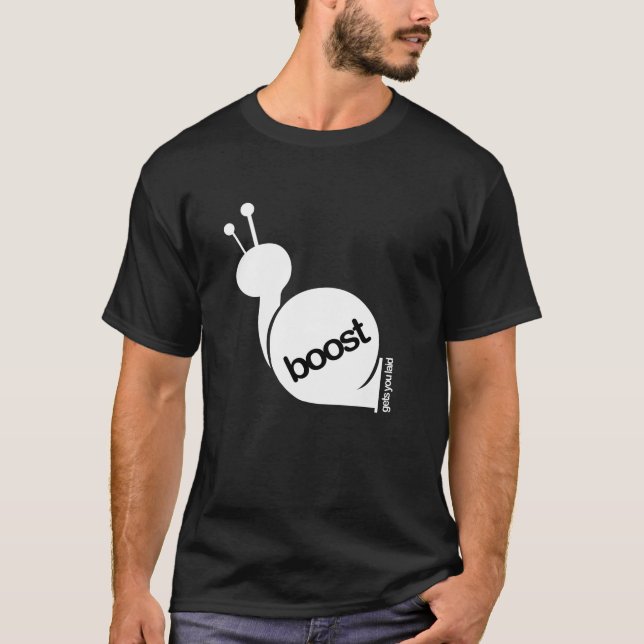Camiseta O impulso obtem-no colocado - o caracol branco (Frente)