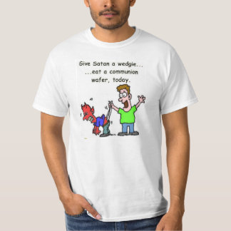 Camiseta O infame "dá a satã t-shirt de um Wedgie"