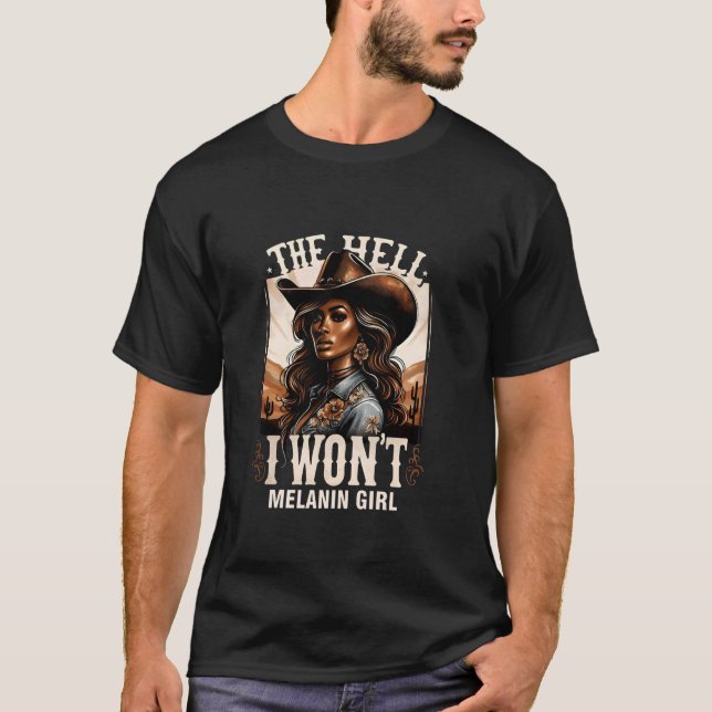Camiseta O inferno que eu não vou Melanin Girl Melanin Rode (Frente)