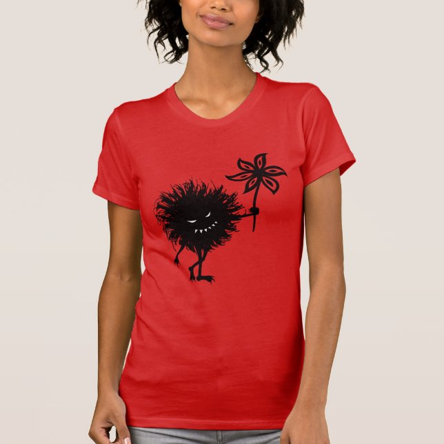 Camiseta O inseto mau dá mulheres da flor (Frente)