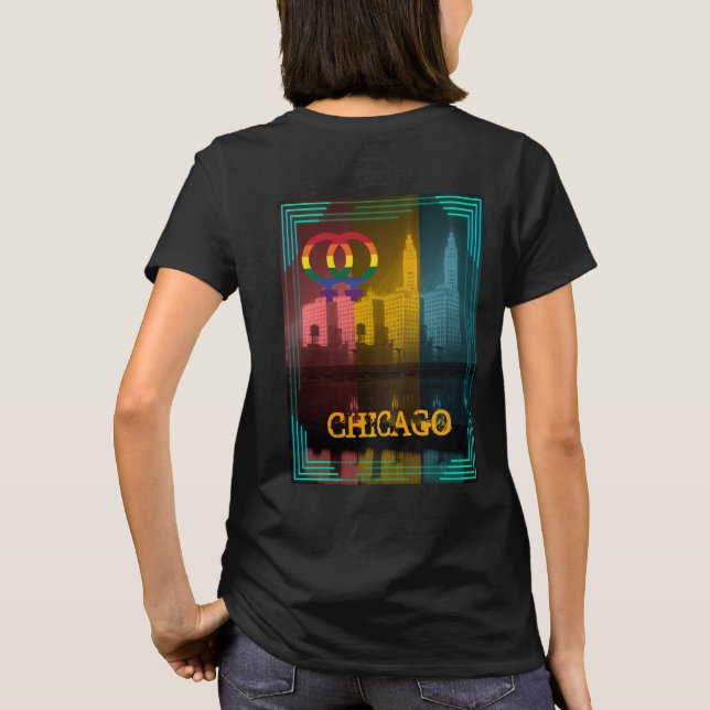 Camiseta O interesse lésbico de Chicago, Wrigley Bldg, 1930 (Verso)