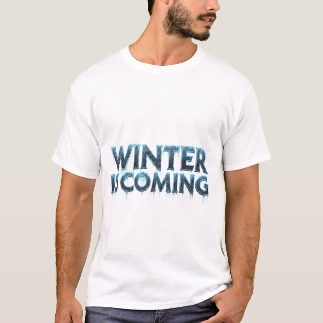 Camiseta O Inverno Está Chegando: Gelo Icônico (Frente)