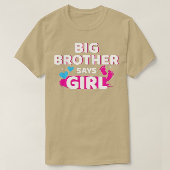 Camiseta O irmão diz que a garota que faz parte do bebê (Frente do Design)