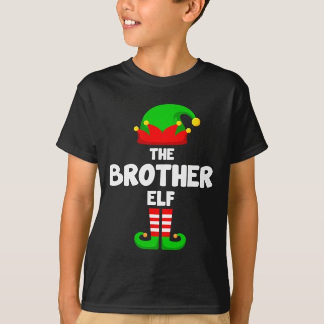Camiseta O Irmão Elf Engraçado Família de Felicidades de Na (Frente)
