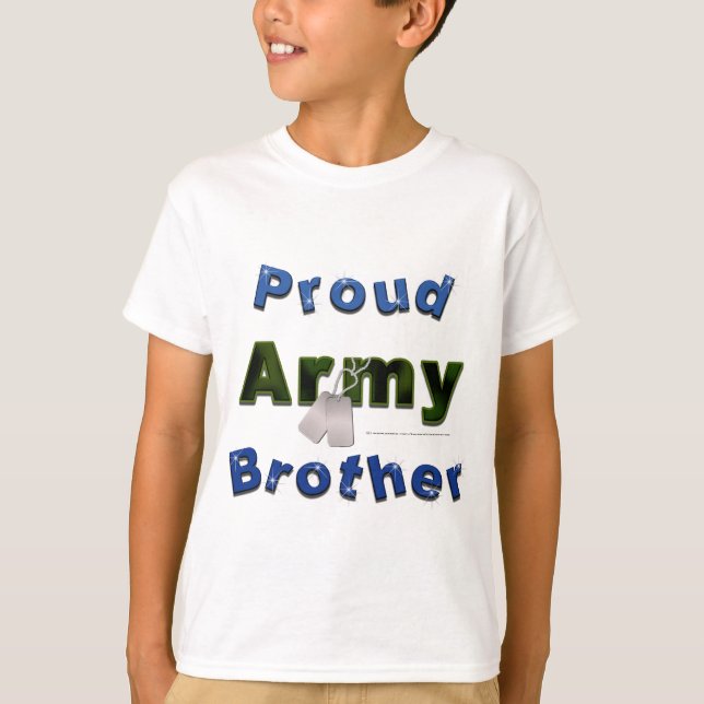 Camiseta O irmão orgulhoso do exército caçoa o T (Frente)