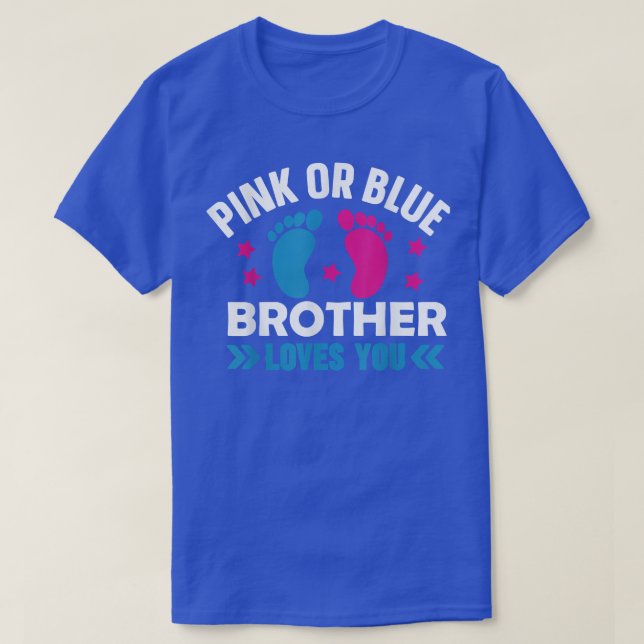 Camiseta O Irmão Rosa ou Azul ama-te, Bebê, Gravidez Anno (Frente do Design)