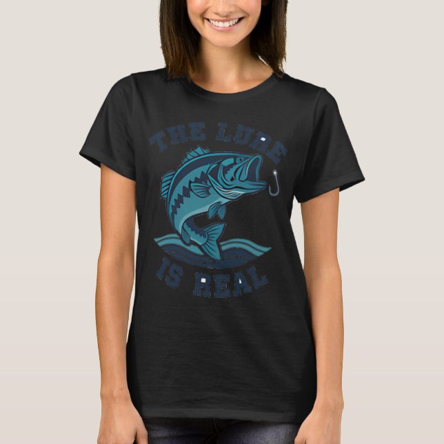 Camiseta O Isca É Real - Piada Retro Divertida de Pesca (Frente)