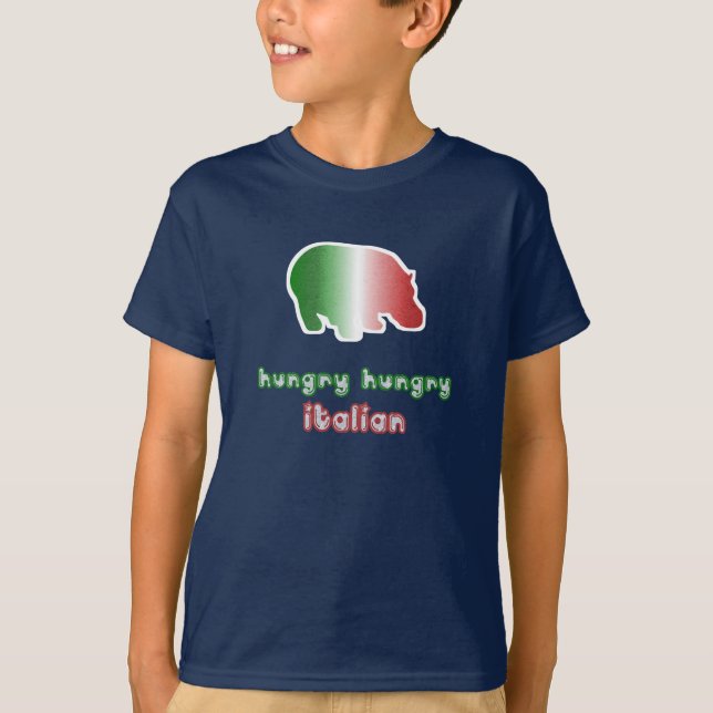 Camiseta O italiano com fome caçoa o t-shirt (Frente)