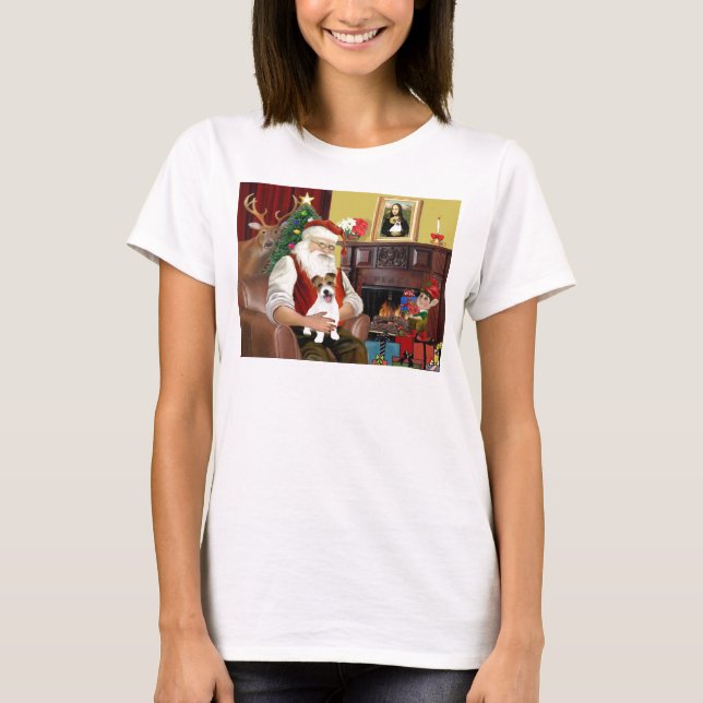 Camiseta O Jack Russell Terrier de Papai Noel (Frente)