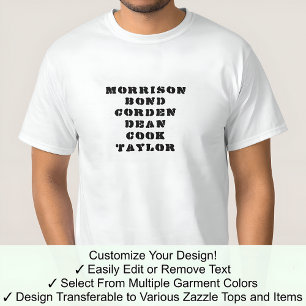 Camiseta O James Tee Personalizado Nome Personalizado 04B